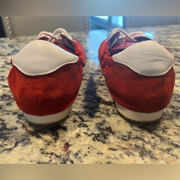 Tory Burch Red and White Double T Sneakers - Picture 5 of 12